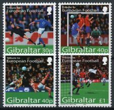 Juego de 4 V de estampillas deportivas de Gibraltar 2004 montado sin montar o nunca montado Campeonato de Europa de Fútbol Portugal segunda mano  Embacar hacia Argentina