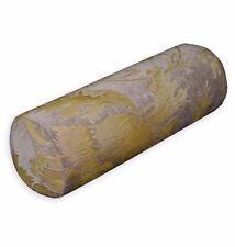 We103g Mauve Tan Damasco Flor Chenille Throw Bolster Capa Yoga Pescoço Rolo Estojo, usado comprar usado  Enviando para Brazil