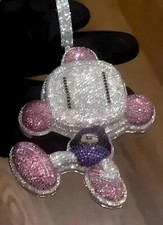 Pingente masculino charme desenho animado moissanita real folheado a ouro branco 14K corte redondo 3 quilates comprar usado  Enviando para Brazil