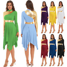 Vestido de dança túnica feminino metálico color block louvor culto lírico litúrgico, usado comprar usado  Enviando para Brazil