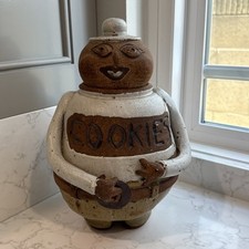 Usado, RARO frasco de biscoito argila rosto engraçado homem folclore estúdio cerâmica artista 12” comprar usado  Enviando para Brazil