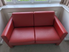 Seater red leatherette for sale  MARKET HARBOROUGH