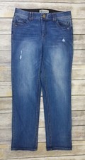 Jeans feminino Democracy AB Technology tamanho 10 costura interna 29 em azul elástico desgastado comprar usado  Enviando para Brazil