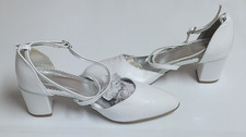 Sapatos femininos de couro branco artesanal casamento importados feitos à mão tamanho 38 N sem B comprar usado  Enviando para Brazil