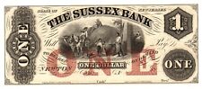 1850s $1 The Sussex Bank Nota Obsoleta - Newton, Nova Jersey - Nítida Não Circulada comprar usado  Enviando para Brazil