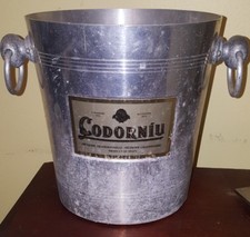 Rustic vtg Codorniu winery spain sparkling wine aluminum champagne bucket  CAVA comprar usado  Enviando para Brazil