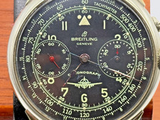 MUITO RARO RELÓGIO CRONÓGRAFO MASCULINO 1940 BREITLING SINGLE PUSHER AVIADORES. comprar usado  Enviando para Brazil