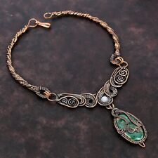 Regalo Para Ella Cuprita Crisocola Alambre Envuelto Collar Cadena Cobre 18.0" segunda mano  Embacar hacia Mexico