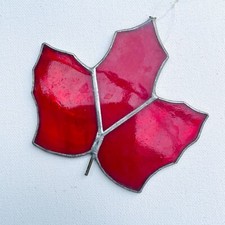Usado, Vitral 4" transparente marmorizado vermelho Canadá folha de bordo janela apanhador de sol outono comprar usado  Enviando para Brazil