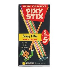 Toalha de praia estilo vintage final dos anos 60/início dos anos 70 Pixy Stix pacote com 5 centavos caixa de exibição comprar usado  Enviando para Brazil