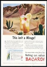 1945 Bacardi rum collins bebida no deserto foto anúncio impresso vintage, usado comprar usado  Enviando para Brazil
