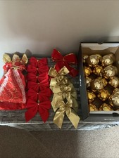 christmas tree bows decorations for sale  WAKEFIELD