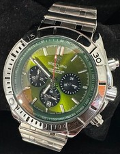Relógio masculino Breitling Chronomat B01 42 AB0134 mostrador verde aço inoxidável comprar usado  Enviando para Brazil