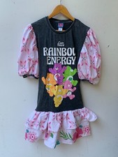 Vestido de festa CARE BEARS feminino feito à mão manga folhada manga curta camiseta tamanho M comprar usado  Enviando para Brazil