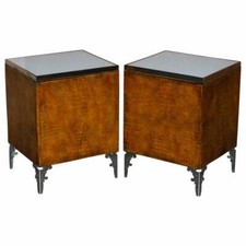 PAR DE MESAS DE CABECEIRA RRP £7.600 IPE CAVALLI COURO DE CROCODILO ACABAMENTO CROMADO comprar usado  Enviando para Brazil