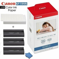 Tinta y papel Canon Selphy CP1200 - 108 hojas con 3 tóneres KP-108IN segunda mano  Embacar hacia Mexico