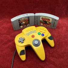 Controle Pokemon amarelo Nintendo 64 e 2x cartuchos de jogos Pokemon (9C) MO#8725 comprar usado  Enviando para Brazil