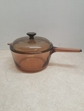 Panela de vidro âmbar vintage Corning Ware Visions EUA 2,5 L com tampa comprar usado  Enviando para Brazil
