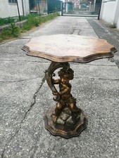 Mesa Pequeña Grabado Putto Cornucopia Estante Madera Lacado Dorado Escultura H comprar usado  Enviando para Brazil