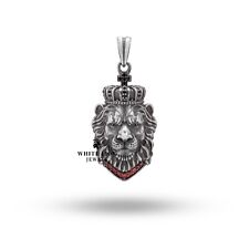Pingente masculino calmo rei leão coroa animal selva leão zircônia cúbica prata 925 comprar usado  Enviando para Brazil