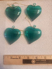 4 glass ornament heart set for sale  Tulsa