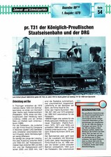 Baureihe: 99 710, pr. T31 Königlich-Preußische Staatseisenbahn - Datenblatt, usado comprar usado  Enviando para Brazil
