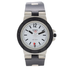 Relógio de pulso masculino vintage 37,5 mm Genebra mostrador branco e preto quartzo aço Japão comprar usado  Enviando para Brazil