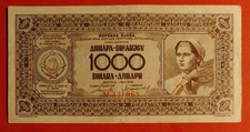 Banconota jugoslavia 1000 usato  Pistoia