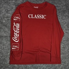Camisa clássica Coca-Cola masculina vermelha GG vermelha manga longa gola redonda mistura de algodão refrigerante comprar usado  Enviando para Brazil