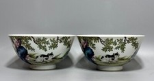 C Lindas tigelas de porcelana rosa chinesas da família da dinastia Qing W15,1CM, usado comprar usado  Enviando para Brazil