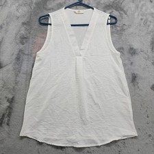 Entro Top Feminino S Marfim Creme Vênus Sem Mangas Decote V Fluido Texturizado Leve comprar usado  Enviando para Brazil