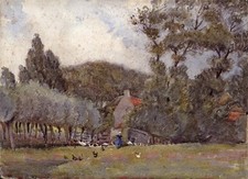 Pintura em aquarela Alfred Crowdy Lovett (1862-1919) - Paisagem rural França?, usado comprar usado  Enviando para Brazil