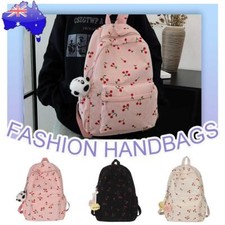 Mochila de veludo feminina padrão cereja mochila para laptop mochila alça ajustável comprar usado  Enviando para Brazil