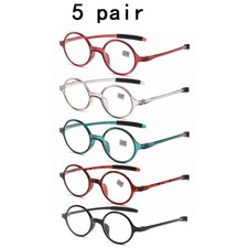5 un. gafas de lectura redondas vintage lectores 1.0 1.5 2.0 2.5 3.0 4.0 para hombre y mujer segunda mano  Embacar hacia Mexico