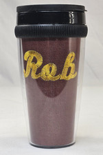 Caneca de viagem xícara de café bordada personalizada feita para ROB comprar usado  Enviando para Brazil
