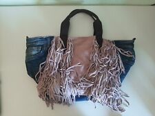 Borsa pelle jeans usato  Salsomaggiore Terme