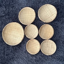 Usado, Conjunto de bandeja para servir pratos decorativos de tecido cesta de bambu comprar usado  Enviando para Brazil