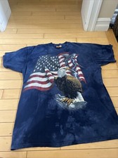Camiseta Vintage 2001 The Mountain Bald Eagle Bandeira Americana Lightning M Antiga EUA comprar usado  Enviando para Brazil