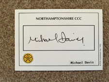Michael Davies - rzadka podpisana karta z autografem "Northamptonshire CCC Player" na sprzedaż  Wysyłka do Poland