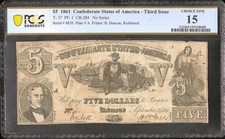 1861 bill confederate for sale  Hoffman Estates