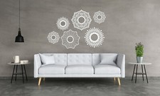 DREWNIANA DEKORACJA ŚCIENNA 3D, ZESTAW 6 SZT., MANDALA, BOHO, KWIATY, ROZETA na sprzedaż  PL