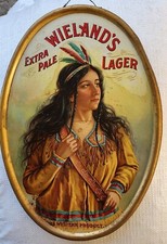 20's Escasso Oval Wieland's Extra Pale Ale Lager Cerveja Metal Publicidade Lata~Bandeja, usado comprar usado  Enviando para Brazil