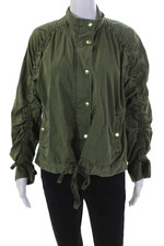 Jaqueta feminina J Crew algodão texturizado forrada com botão pescoço simulado verde exército tamanho P, usado comprar usado  Enviando para Brazil