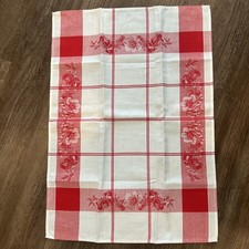 Toalha de chá Williams Sonoma vermelha xadrez floral cozinha algodão 20x28”, usado comprar usado  Enviando para Brazil