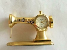  Máquina de costura vintage "Elgin" tom dourado mini relógio - bateria quartzo - Usado comprar usado  Enviando para Brazil