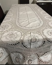 Tovaglia ricamata antica usato  Paterno