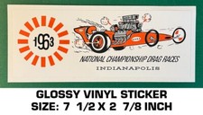 Adesivo decalque vinil NHRA 1963 CAMPEONATO NACIONAL INDIANÁPOLIS - DRAG RACES, usado comprar usado  Enviando para Brazil