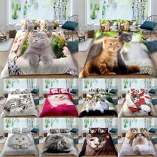 Conjunto de roupa de cama fofo gatinho gato 3 peças capa de edredom edredom queen king decoração quarto, usado comprar usado  Enviando para Brazil