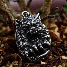 Pingente de prata divindade floresta pagã aço inoxidável garra de lobo comprar usado  Enviando para Brazil