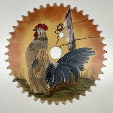 Roda dentada de bicicleta galo pintada à mão vintage 7,25 pol. assinada pelo artista Dell Anderson comprar usado  Enviando para Brazil